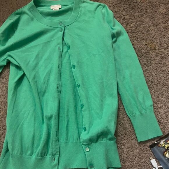 J Crew green clare cardigan xs - Picture 2 of 8